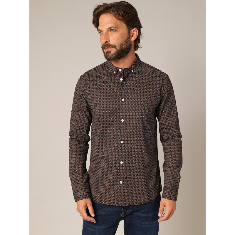 Chemise à manches longues bogart noir homme - Deeluxe