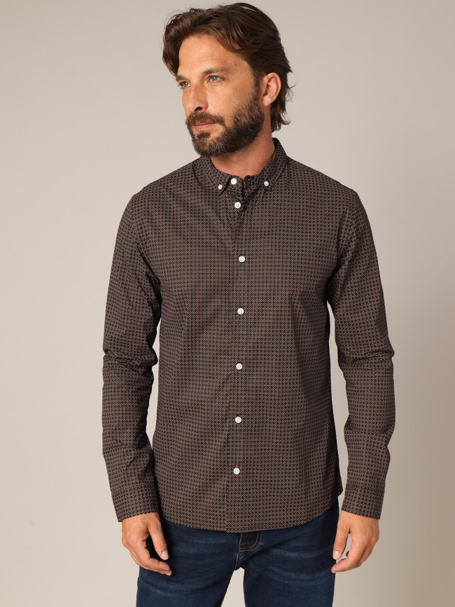 Chemise à manches longues bogart noir homme - Deeluxe