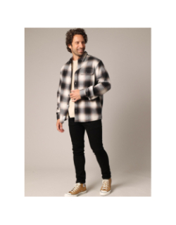 Chemise à carreaux bragha noir et beige homme - Deeluxe