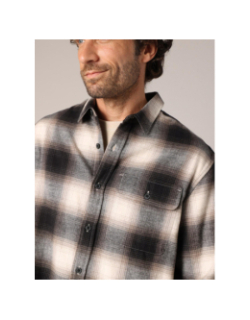 Chemise à carreaux bragha noir et beige homme - Deeluxe