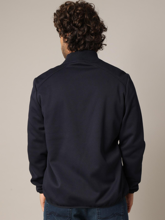 Sweat zippé matelassé bi-matière thomas noir homme - Deeluxe