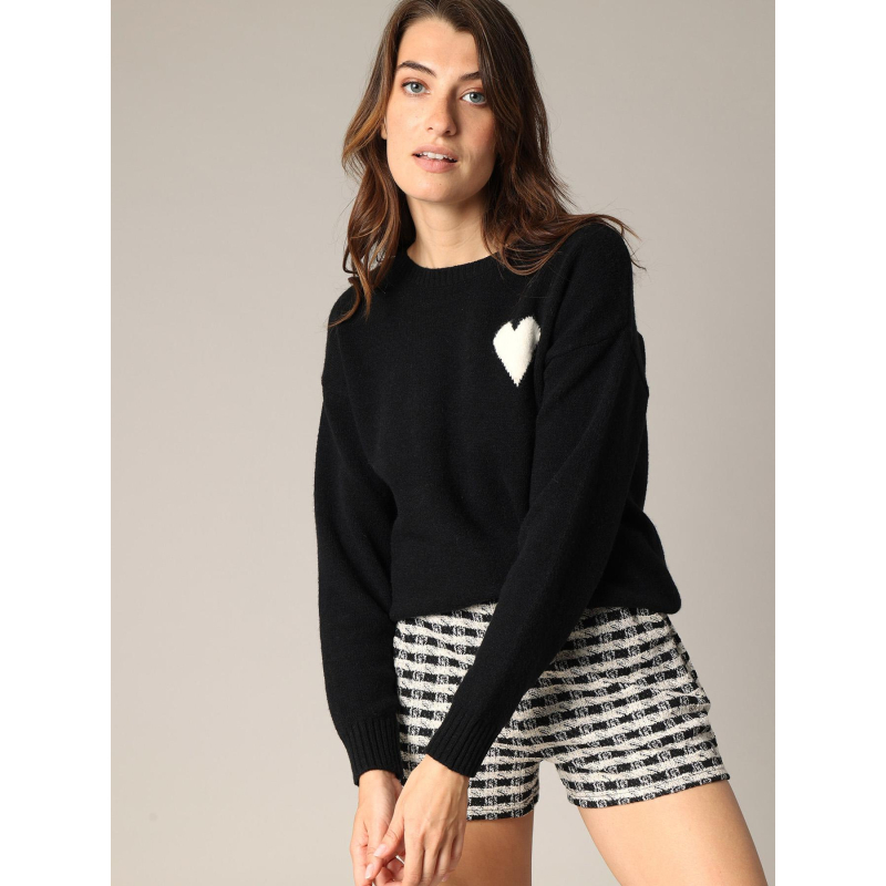Pull adonis coeur noir femme - Deeluxe