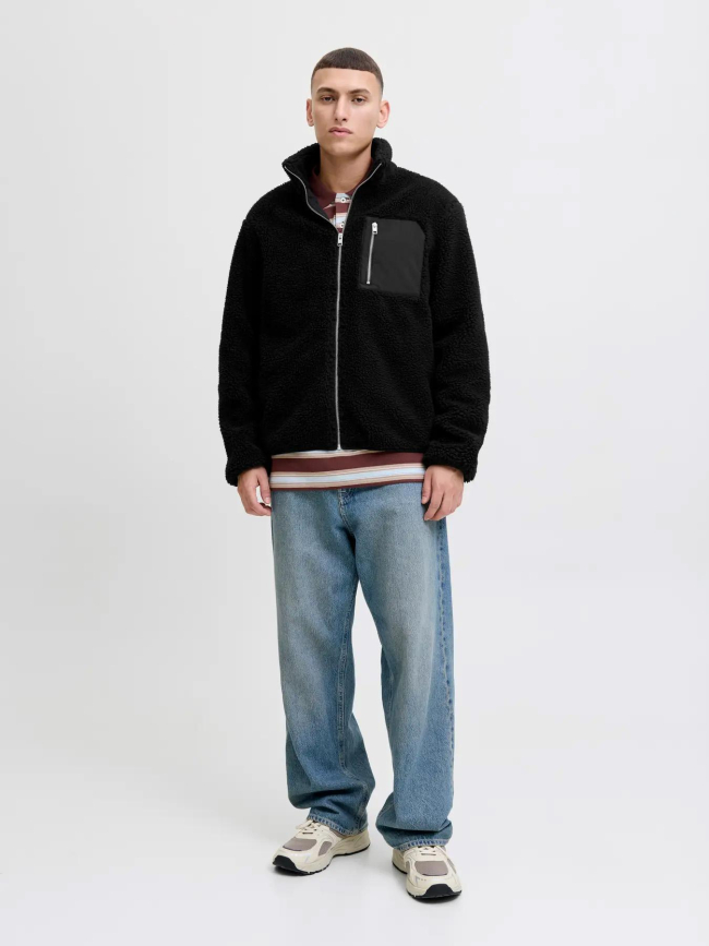 Manteau en peluche noir homme - Jack & Jones