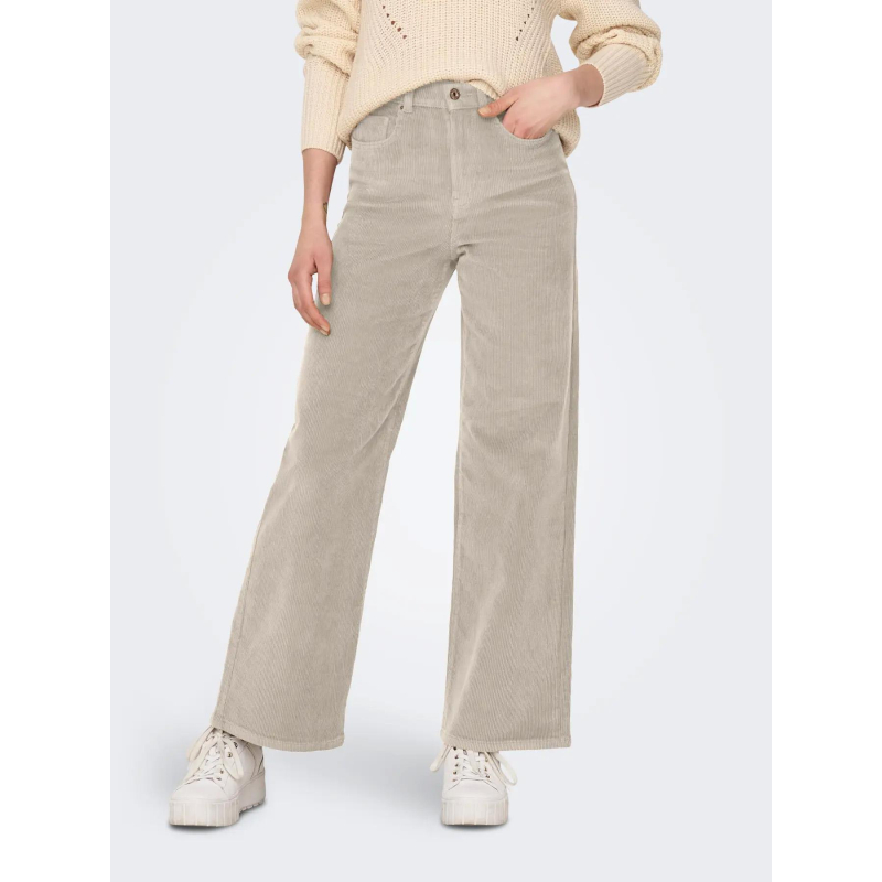 Pantalon wideleg hope beige femme - Only