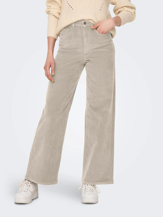 Pantalon wideleg hope beige femme - Only