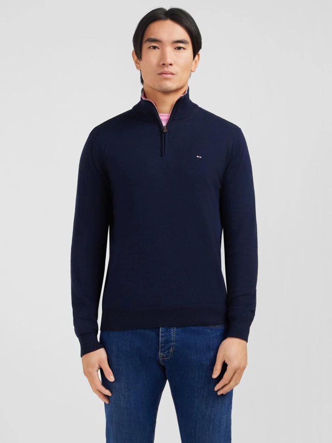 Pull col camionneur en coton épais bleu marine homme - Eden Park
