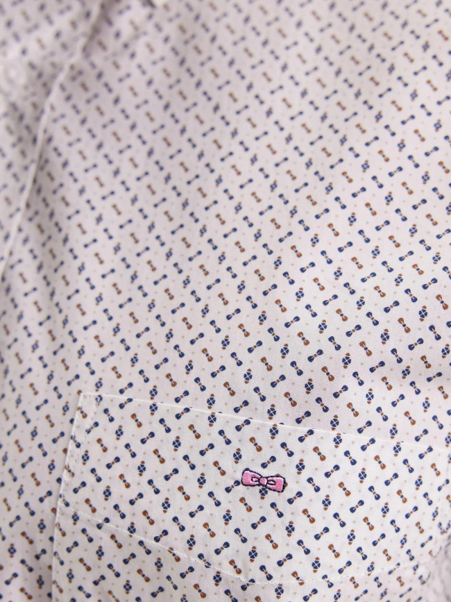 Chemise en coton à motif noeud papillon blanc homme - Eden Park