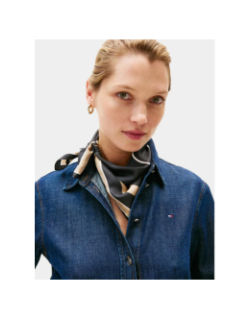 Foulard carré héritage en pure soir noir femme - Tommy Hilfiger