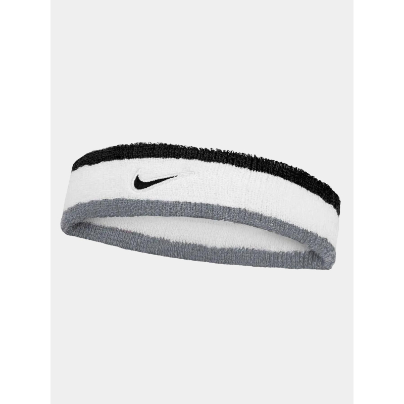 Bandeau éponge rayé swoosh classic blanc gris et noir - Nike