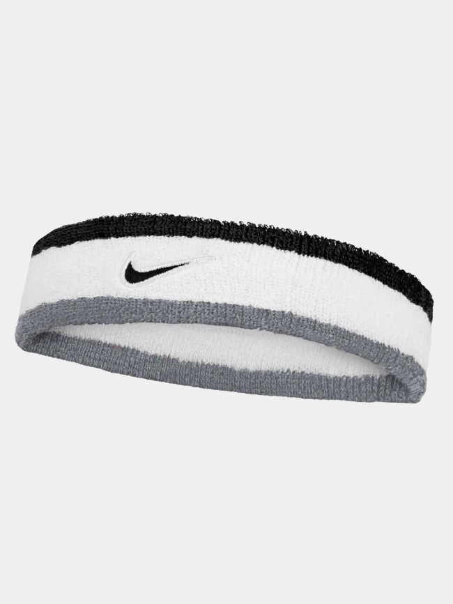 Bandeau éponge rayé swoosh classic blanc gris et noir - Nike