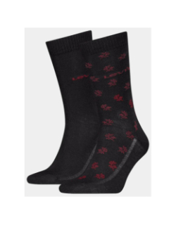 Pack de 2 paires de chaussettes reg cut geo noir rouge - Levi's