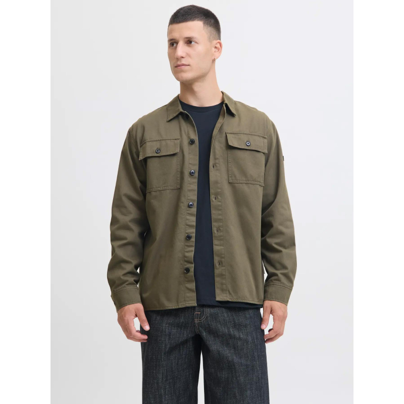 Surchemise jcogrid kaki homme - Jack & Jones