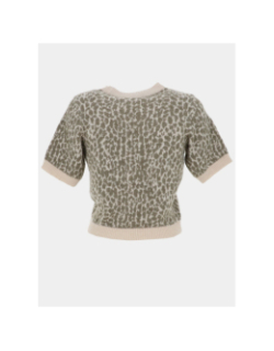 Pull imprimé crop wow beige vert femme - Vero Moda