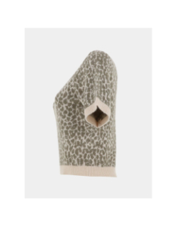 Pull imprimé crop wow beige vert femme - Vero Moda