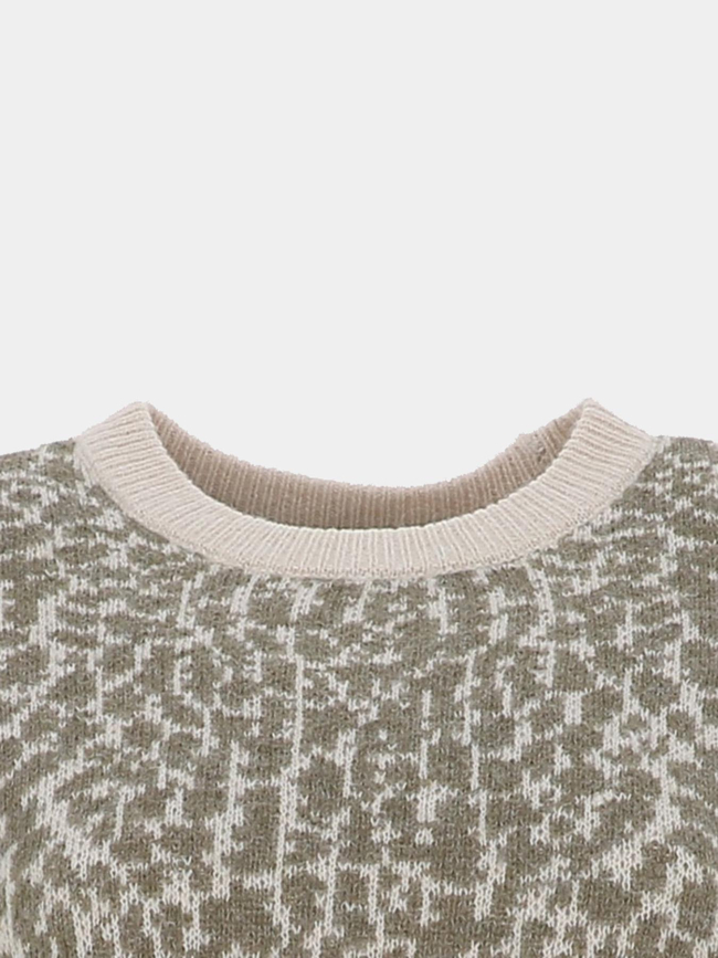 Pull imprimé crop wow beige vert femme - Vero Moda
