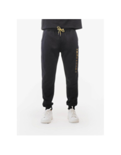 Pantalon jogging logo cadre relief vertical doré noir homme - Chabrand