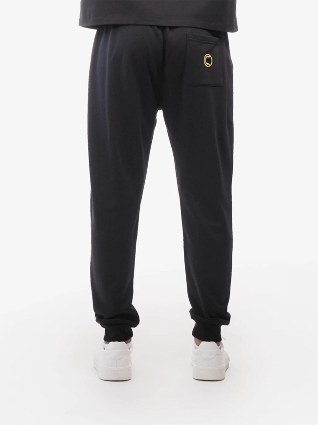 Pantalon jogging logo cadre relief vertical doré noir homme - Chabrand