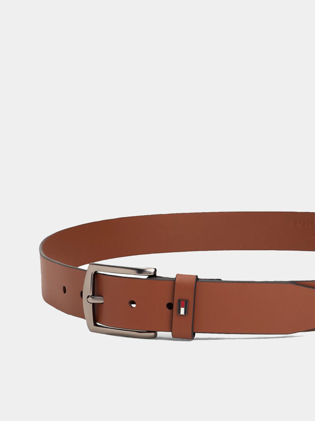 Ceinture en cuir denton à drapeau marron homme - Tommy Hilfiger