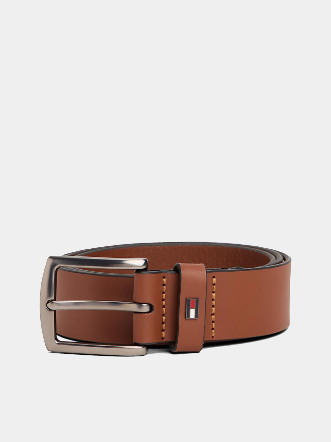 Ceinture en cuir denton à drapeau marron homme - Tommy Hilfiger