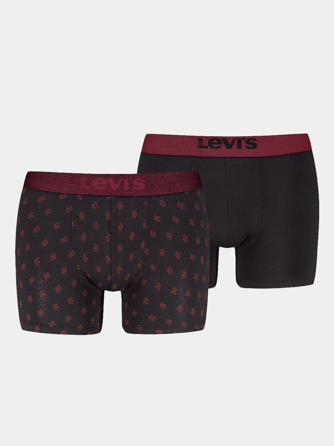 Pack de 2 boxers denim geo noir et bordeaux homme - Levi's