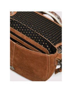 Sac teddy cross body en suède julia marron femme - Pieces