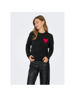 Pull cœur vittoria noir femme - Jdy