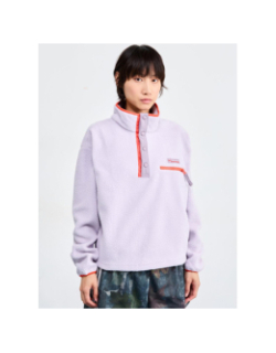 Polaire sherpa court semi boutonnée helvetia violet femme - Columbia