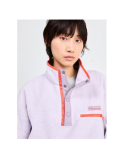 Polaire sherpa court semi boutonnée helvetia violet femme - Columbia