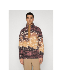 Polaire streetwear avec imprimé helvetia marron homme - Colombia