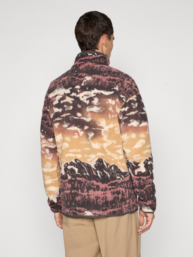 Polaire streetwear avec imprimé helvetia marron homme - Colombia