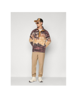 Polaire streetwear avec imprimé helvetia marron homme - Colombia