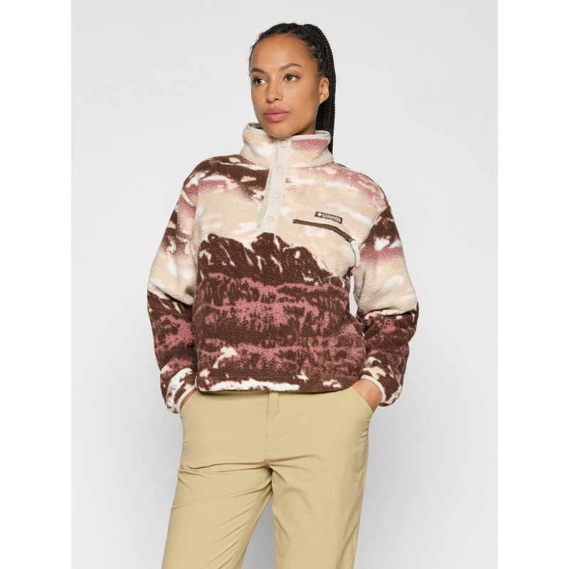 Polaire sherpa courte imprimé helvetia rose femme - Columbia
