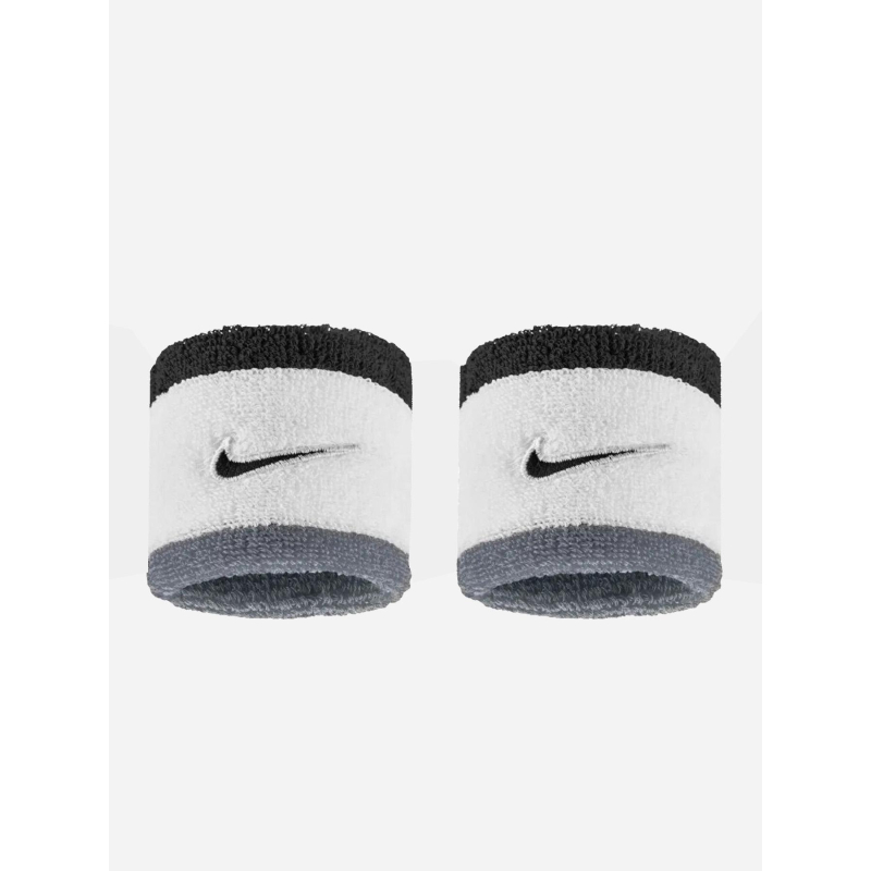 Paire de poignets éponge rayés swoosh classic gris noir blanc - Nike