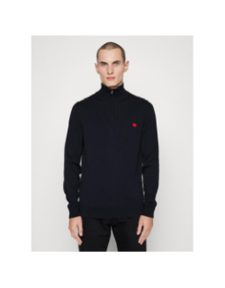 Pull col zippé san quintus bleu marine homme - Hugo
