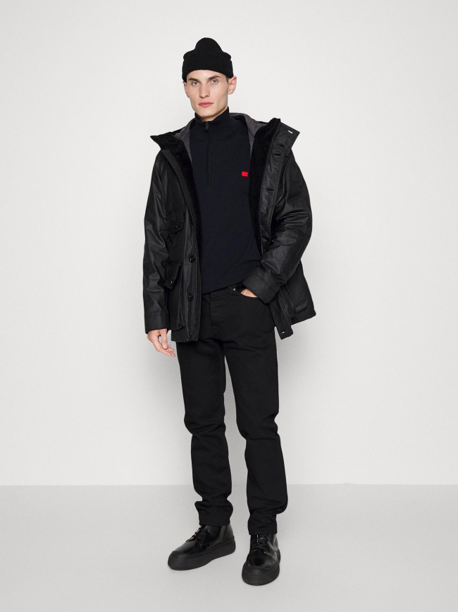 Pull col zippé san quintus bleu marine homme - Hugo