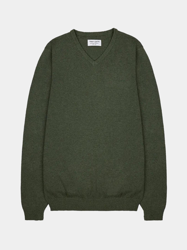 Pull col v pulser 3 kaki homme - Teddy Smith