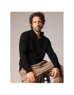 Pull col zippé almanach noir homme - Deeluxe