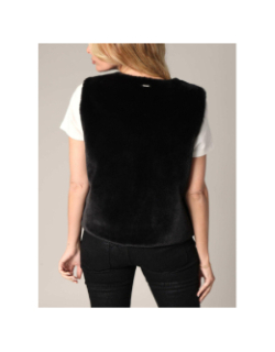 Veste sans manches imitation fourrure fuzzy noir femme - Deeluxe