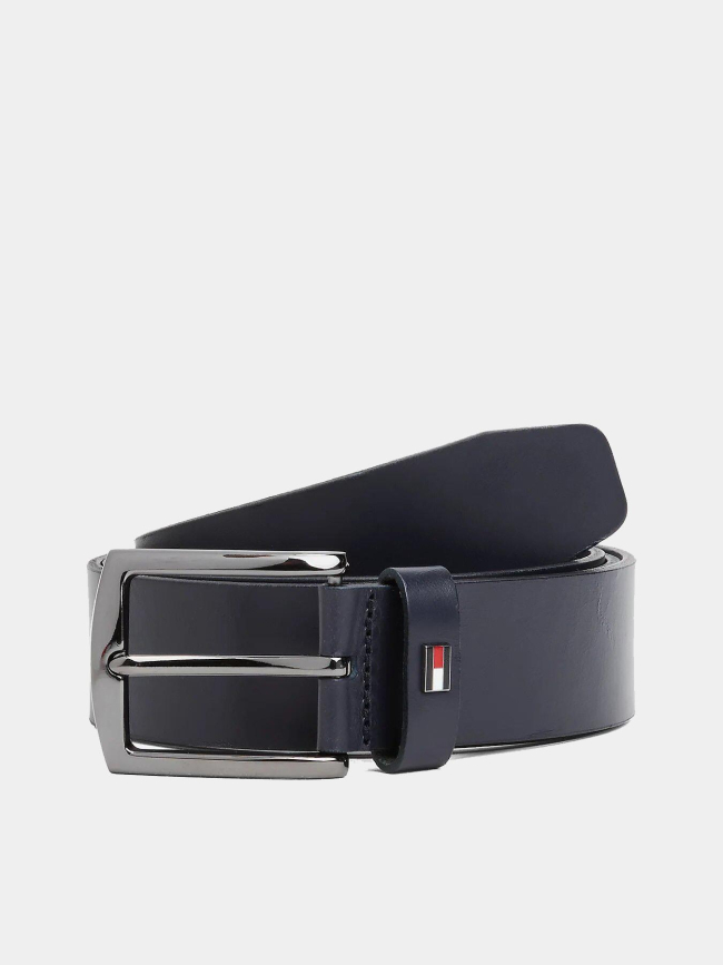 Ceinture en cuir denton à drapeau bleu marine homme - Tommy Hilfiger
