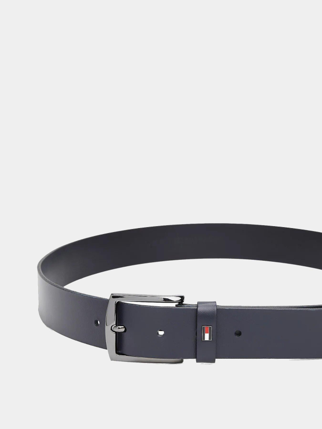 Ceinture en cuir denton à drapeau bleu marine homme - Tommy Hilfiger