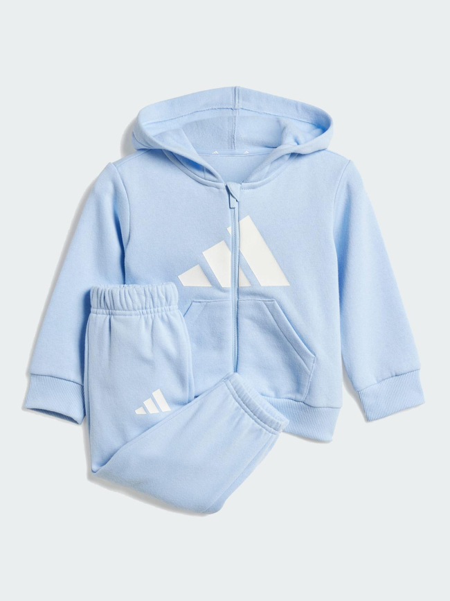 Ensemble sweat à capuche zippé et jogging bleu bébé - Adidas