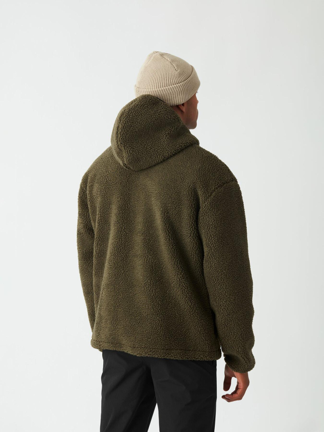 Sweat à capuche zippée polaire sherpa pmbton kaki homme - Picture