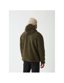 Sweat à capuche zippée polaire sherpa pmbton kaki homme - Picture