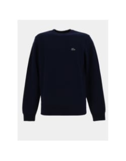 Sweat à col rond uni bleu marine homme - Lacoste