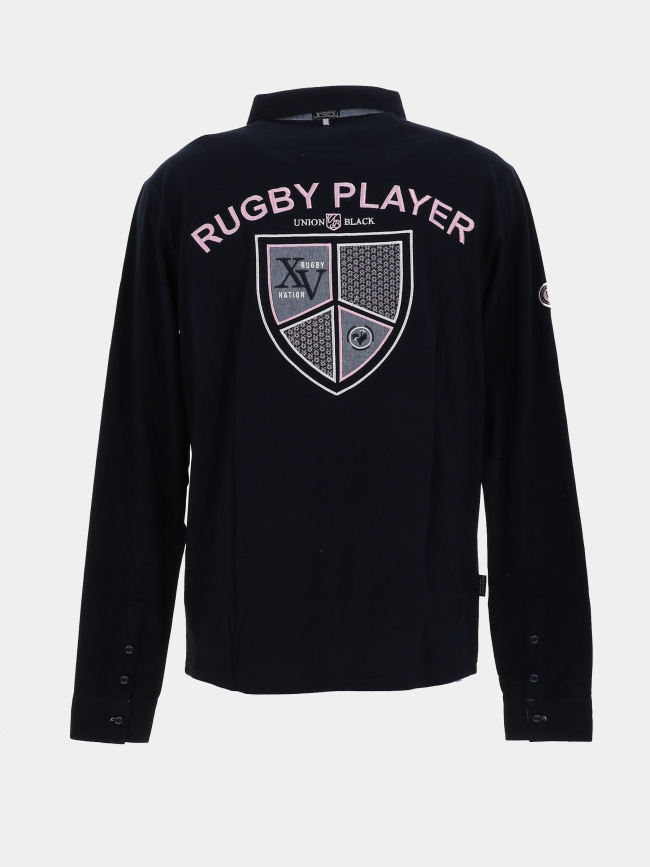 Polo à manches longues master bleu marine homme - Union Black