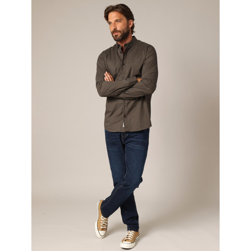 Chemise imprimée bogart kaki homme - Deeluxe