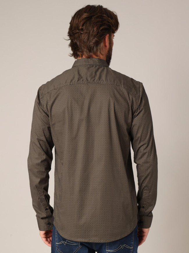 Chemise imprimée bogart kaki homme - Deeluxe