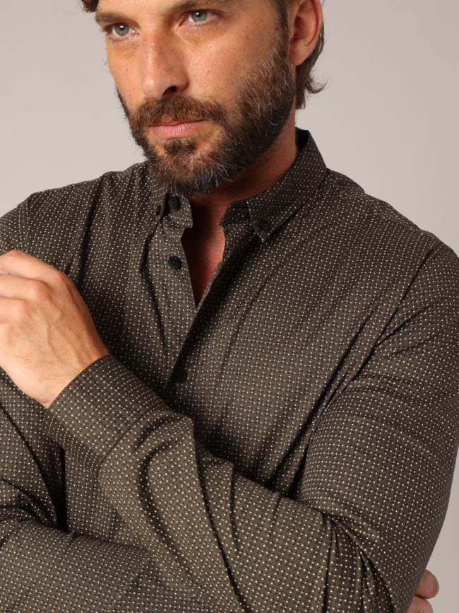 Chemise imprimée bogart kaki homme - Deeluxe