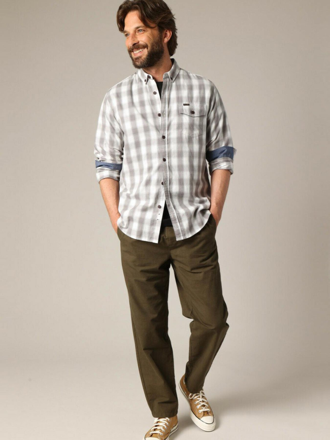 Chemise à carreaux pieter gris homme - Deeluxe