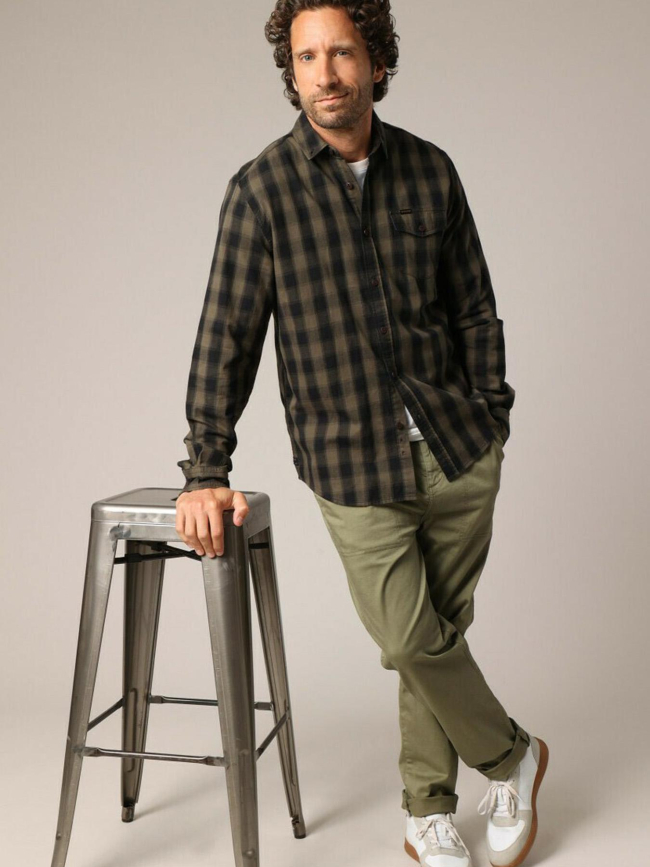 Chemise à carreaux pieter coffee marron homme - Deeluxe